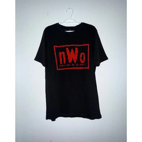 WWE WCW nWo New World Order Wrestling T-Shirt Black Red Logo Size Medium - Picture 1 of 3